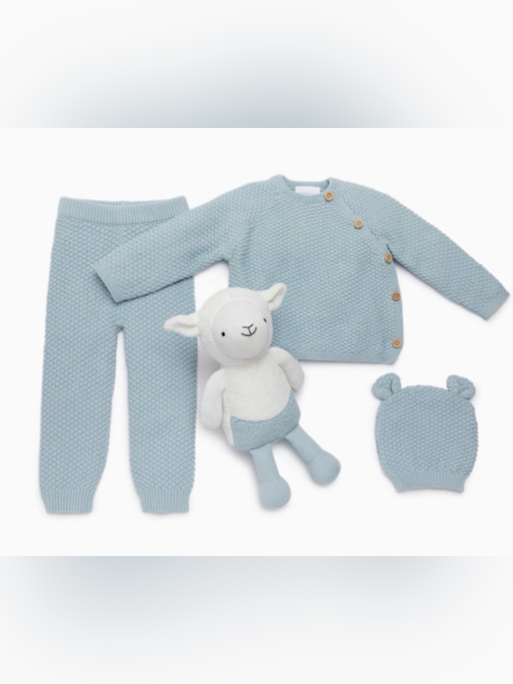 Loomsake 4 piece sweater gift set blue 0-3M